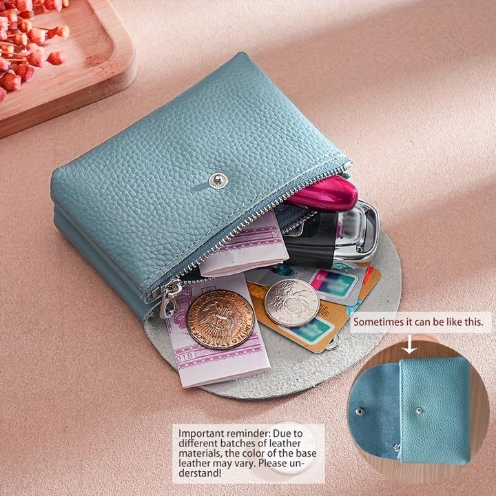 Actual product image Only-Bags.Store Mini vintage vegan wallet, genuine leather card holder, portable card holder and wallet for