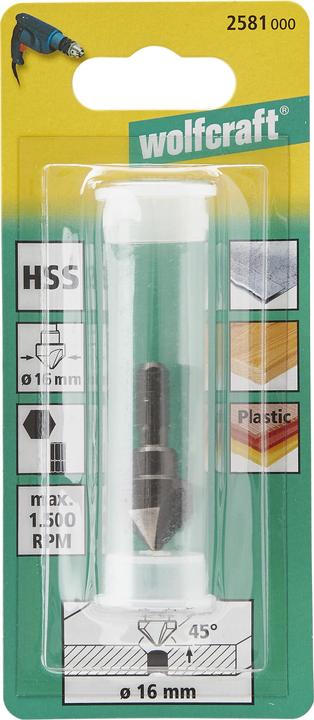 Actual product image wolfcraft wolfcraft 1 Senker HSS, Schaft 6-kant, ø12mm (12 millimetres)