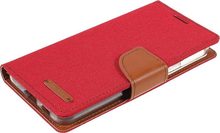 Produktbild Galaxy S22+ - Canvas Stoff Leder Etui rot (Samsung Galaxy S22+)