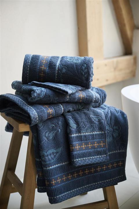 Produktbild PIP Studio Jasmin Jaquard Waschhandschuh dark blue 16x22cm (1 Stück)