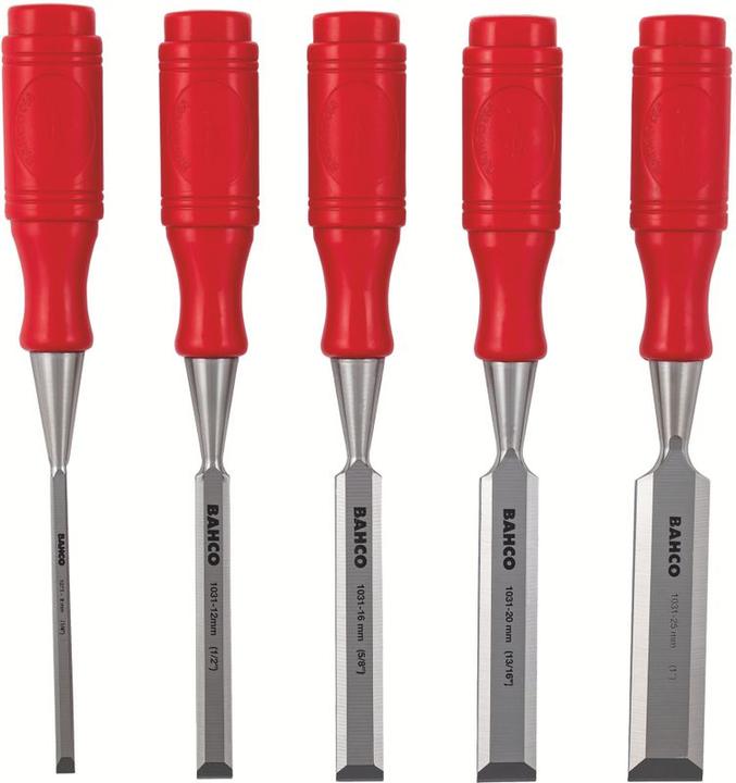 Produktbild Bahco Stechbeitelsatz mit Griff aus Polypropylen - fünfteilig/Blister-Verpackung (25 mm)
