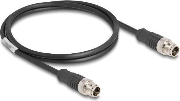 Actual product image Delock M12 cable X-coded 8 pin plug to plug PVC 1 m (S/FTP, CAT5e, 1 m)