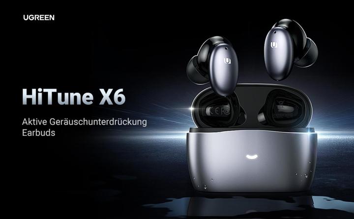 Image du produit Ugreen Écouteurs sans fil HiTune X6 Bluetooth 5.1 ANC (ANC, 6 h, Sans fil)