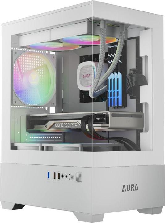 Image du produit Gamdias Boitier Mini Tour Micro ATX Aura GC9M RGB avec panneaux vitrés (Blanc)