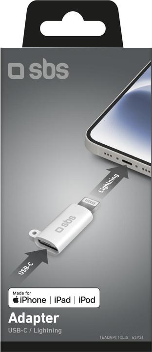 Image du produit SBS Adaptateur USB-C Certifié Lightning, Made for iPhone (MFi)