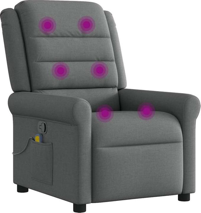 Actual product image VidaXL Massage armchair dark grey fabric massage TV armchair