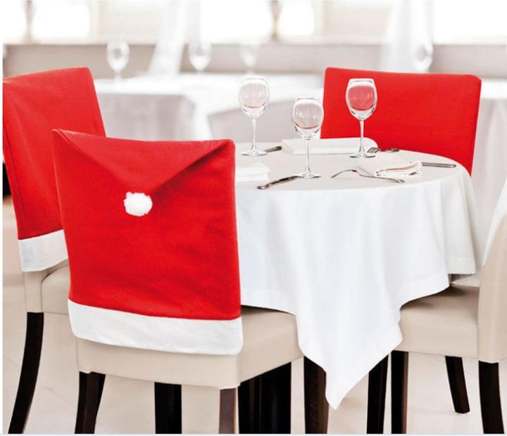Image du produit Ueli Express Housses de chaises de Noël 3 en 1 au design de chapeau de Père Noël