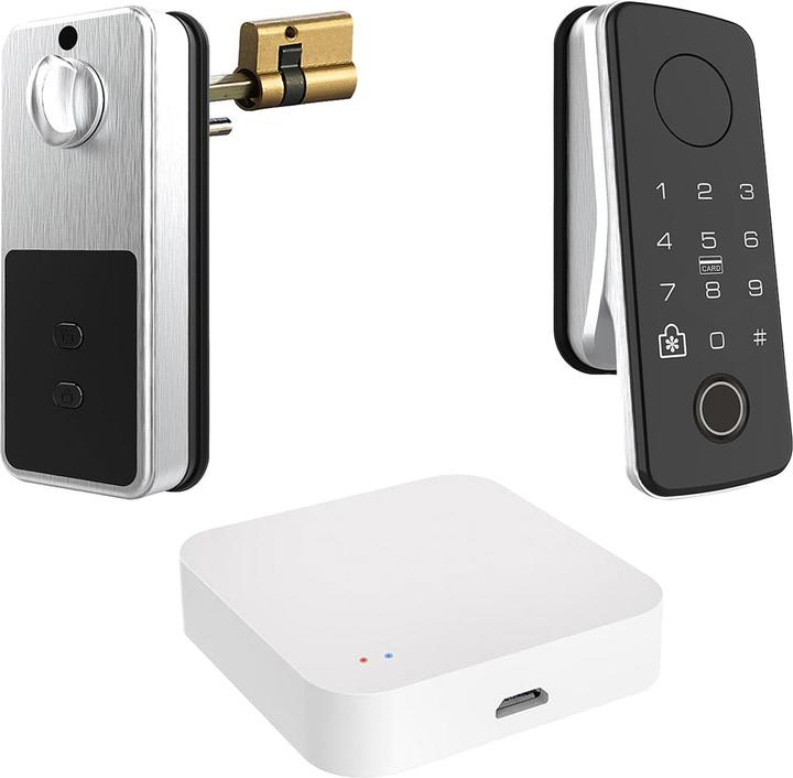 Actual product image VisorTech Motorised ZigBee lock cylinder (Key, Key card)