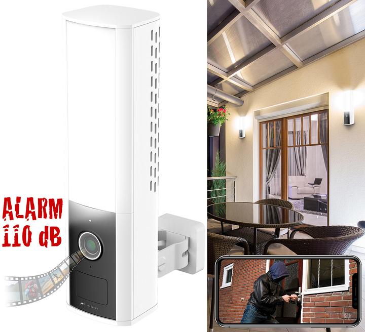 Immagine prodotto VisorTech Lampada da parete per esterni a LED e telecamera WLAN 2K (1000 lm, IP65)
