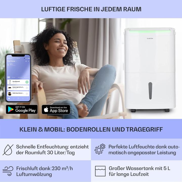 Image du produit Klarstein DryFy Connect 30 Déshumidificateur d'air (30 m², 30 l/24h)