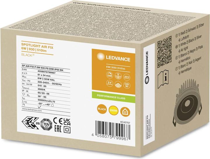 Image du produit Ledvance Spot encastré à LED (510 lm)