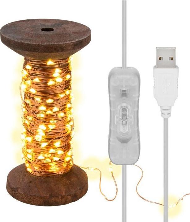 Image du produit Goobay Guirlande lumineuse LED "Bobine de fil", grand modèle (15 m)