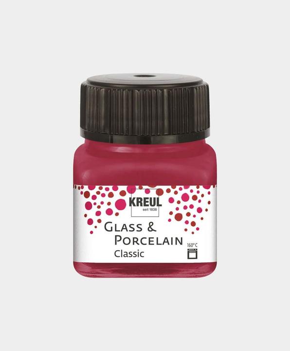 Productafbeelding Kreul Glas & Porselein Klassiek, porselein en glasverf (Granaatrood, 20 ml)