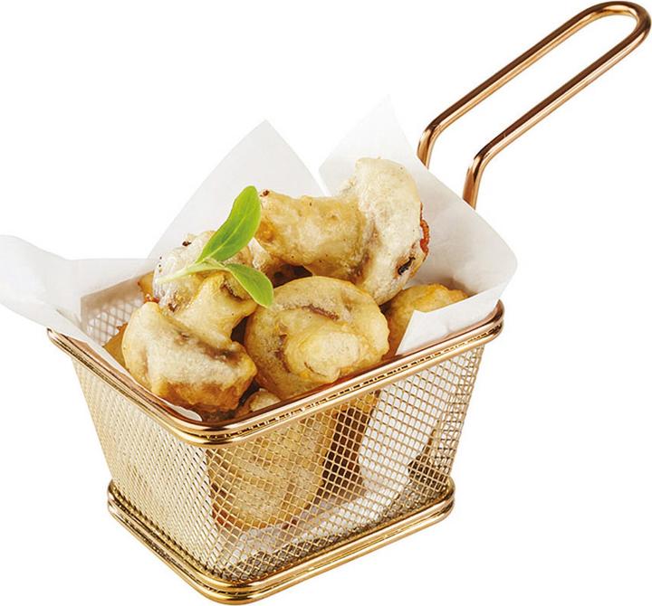 Paderno Servierkorb Pommes Frites 10 cm x 8.5 cm, 1 Stück, Gold