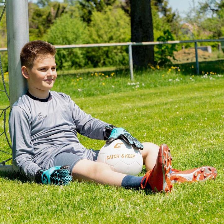 Produktbild Catch & Keep Fussballhandschuhe Kralle Junior Pro 3.0 Gr. 5 Blau Torwart Keeper Goalie Handschuhe (5)