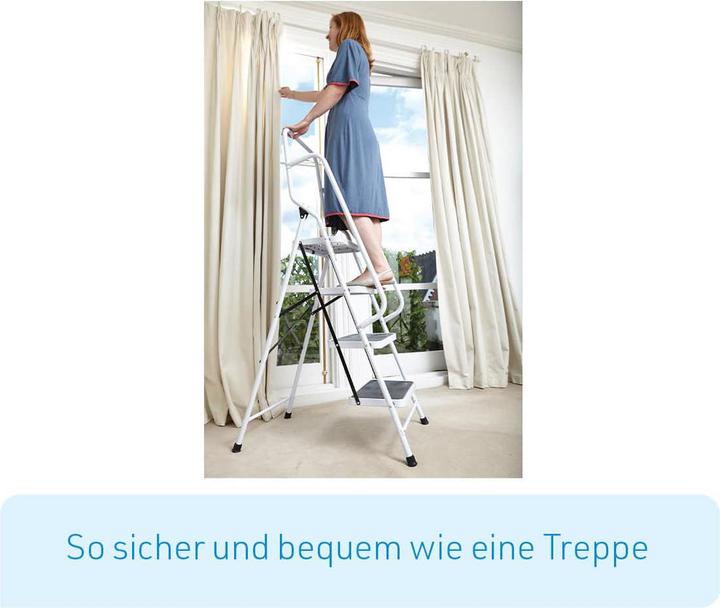 Produktbild MediaShop Sicherheitsleiter mit Handlauf (Stehleiter, 157 cm)