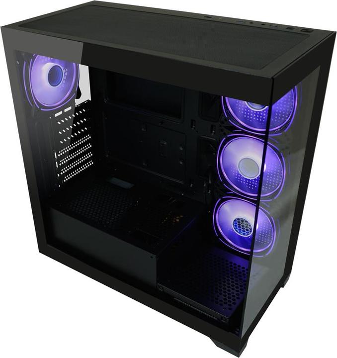 Image du produit LC-Power Boîtier MidiTower 715B black USB3.2/Audio,sans alimentation,SEAMLESS X (mATX, Mini-ITX, ATX)