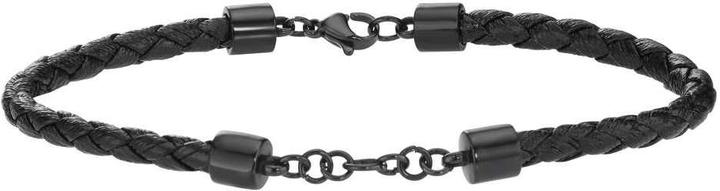 Produktbild Bijouteria Lederarmband (21 cm, Edelstahl, PVD Beschichtung (schwarz), Leder)