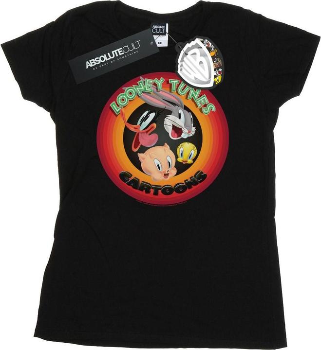 Actual product image Looney Tunes Womens/Ladies Cartoons Circle Cotton T-Shirt (XXL)
