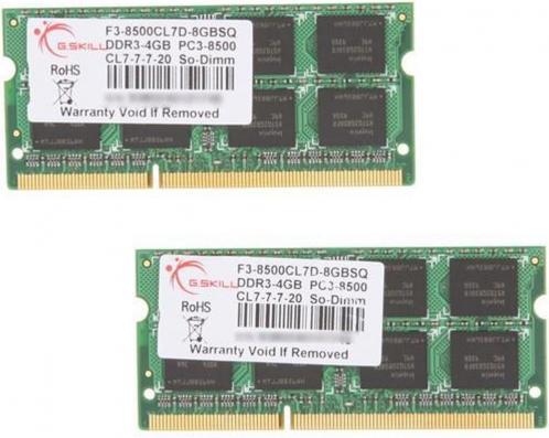 Produktbild G.Skill Standard (2 x 4GB, 1066 MHz, DDR3-RAM, SO-DIMM)
