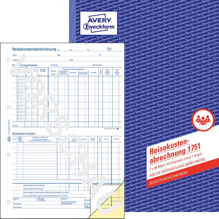 Produktbild Avery Formularbuch "Reisekostenabrechnung", SD, A4 (40 x)