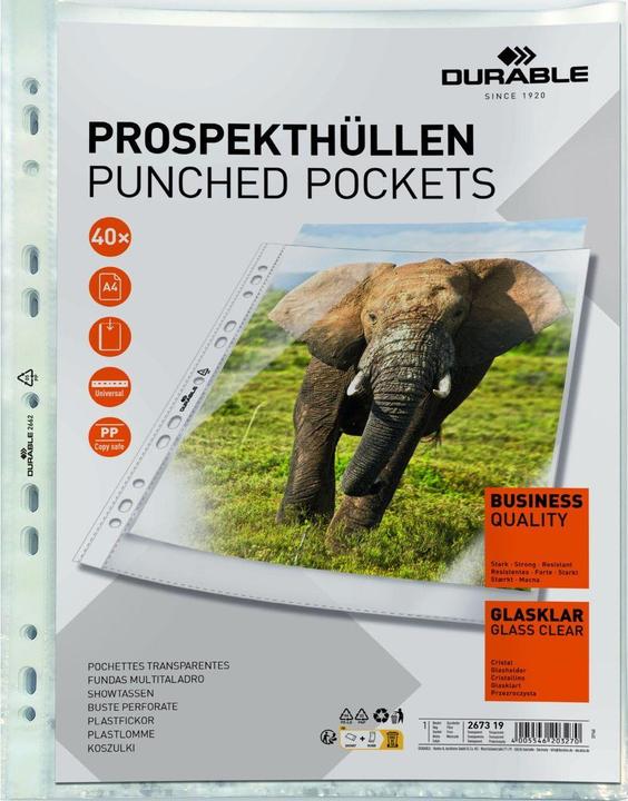 Actual product image Durable Transparent cover (A4, 40 x)