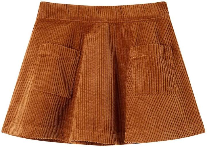 VidaXL Kinderrock mit Taschen Cord Cognac 116,Material: 100 (116)
