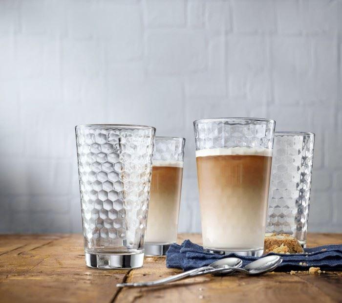 Produktbild WMF Longdrinkgläser Set 4tlg 275ml Wabenmuster Kristallglas hitzebeständig (0.28 l, 4 x)