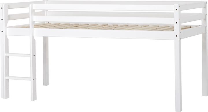 Actual product image Hoppekids BUNDLE BASIC half loft bed 90x200 cm (not divisible) with UNICORN curtain and ECO Dream mattress (90 x 200 cm)