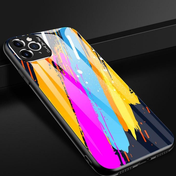 Actual product image Hurtel Colour Glass Case Durable Cover with Tempered Glass Back and camera cover iPhone 11 Pro Max pattern (Apple iPhone 11 Pro Max)