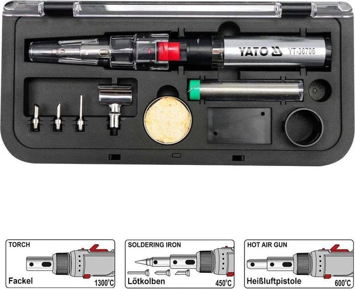 Produktbild Yato Profi 3in1 Gaslötkolben SET im Case YT-36706