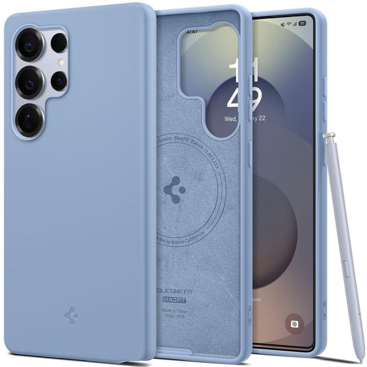 Actual product image Spigen Silicone Fit Mag Case for Samsung Galaxy S25 Ultra - Blue (Samsung Galaxy S25 Ultra)