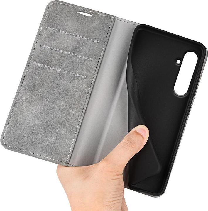 Produktbild Cover-Discount Galaxy A55 - Stand Flip Case Hülle grau (Samsung Galaxy A55)