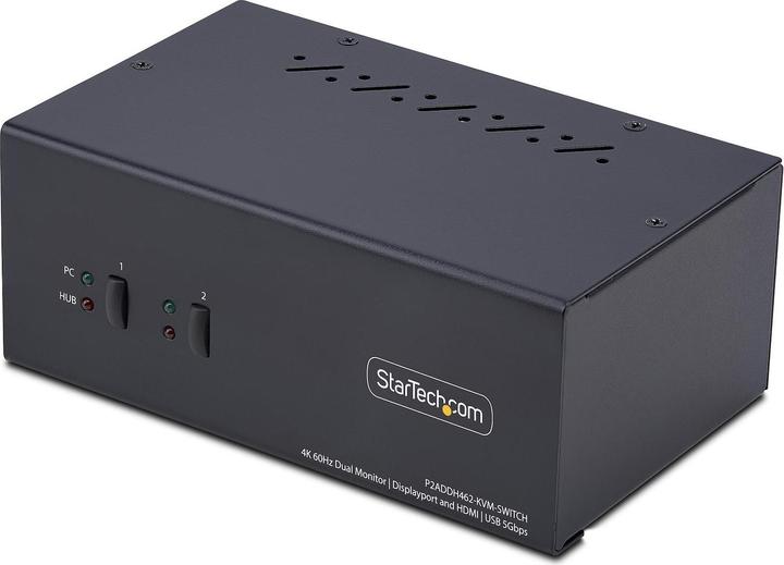 Actual product image StarTech .com P2ADDH462-KVM-SWITCH, 3840 x 2160 pixels, 4K Ultra HD, 36 W, Black