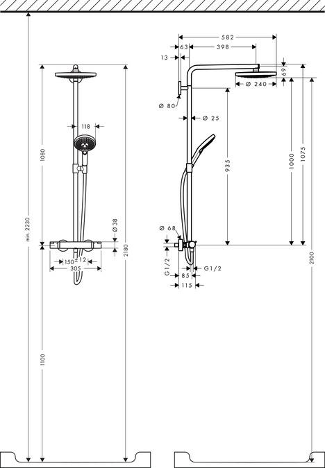 Produktbild hansgrohe Showerpipe RAINDANCE SELECT S 240 2jet