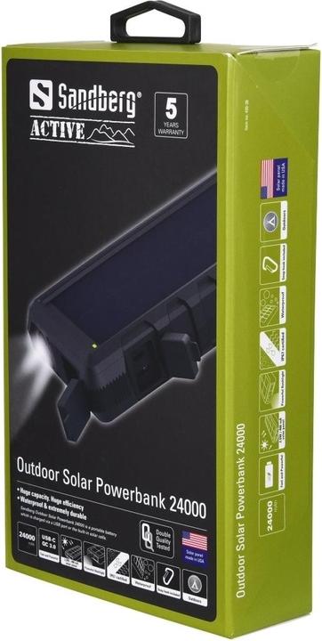 Actual product image Sandberg Outdoor Solar Powerbank (24000 mAh, 2 W, 88.80 Wh)