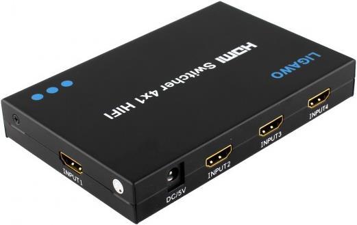 Ligawo HDMI Switch 4 Eingänge -> 1 Ausgang 3D Toslink/3,5mm
