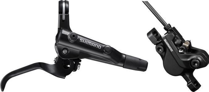 Actual product image Shimano Disc brake set BR-MT500 VO w/BL-MT501 PM 1000mm resin brake pads. Box (Front wheel brake, Brake kit, 2)