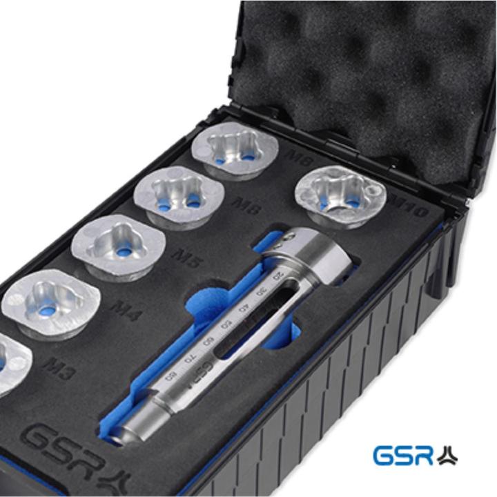 Produktbild GSR 7 tlg.Set Schneideisenaufnahme(25 x 9) mit Schnellwechselaufnahme und Schneideisenführungen M3-M