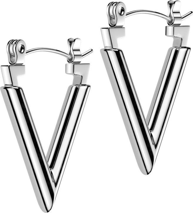 Star Piercing Ohrring silber V (ohne Messing, Chirurgenstahl 316L)