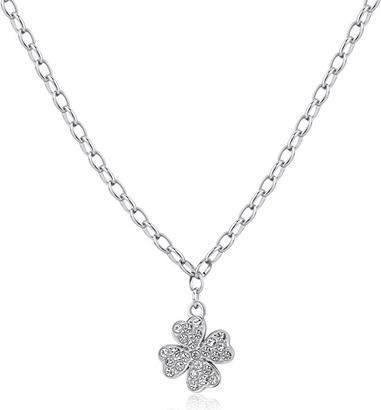 Sagapo S'Agapõ - Glittering steel necklace Happy SHAR21 four-leaf clover