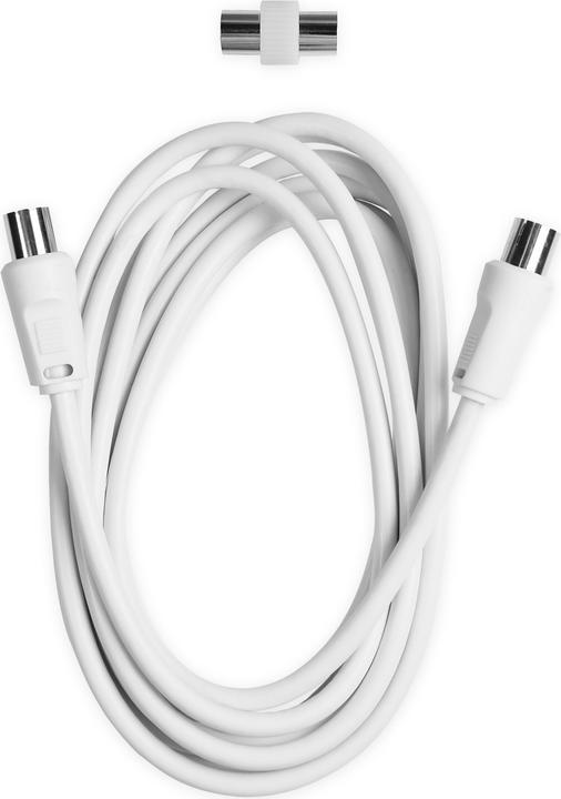 Image du produit Ekon Câble d'antenne mâle / femelle + adaptateur 75dB (Câble d'antenne)