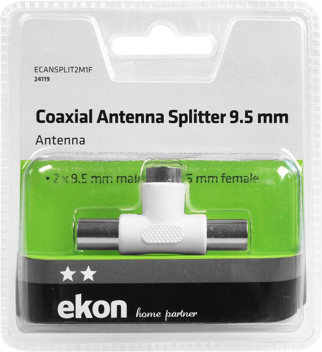 Image du produit Ekon Séparateur d'antennes coaxial avec deux sorties mâles (Câble d'antenne)