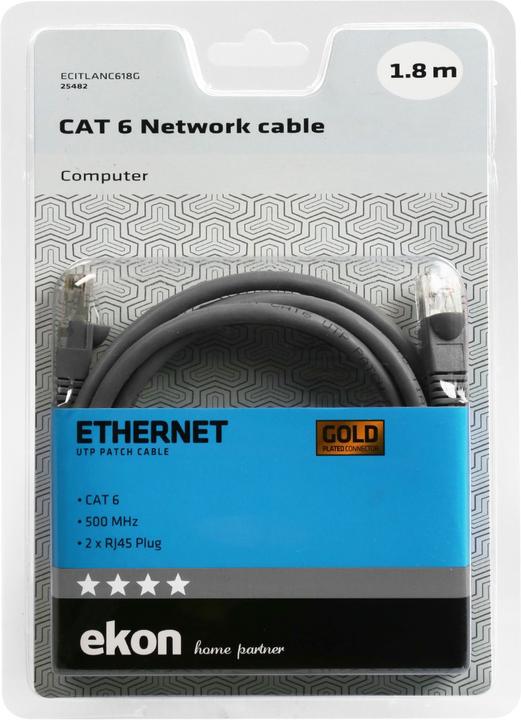 Produktbild Ekon Cat 6 network cable (U/UTP, CAT6, 1.80 m)