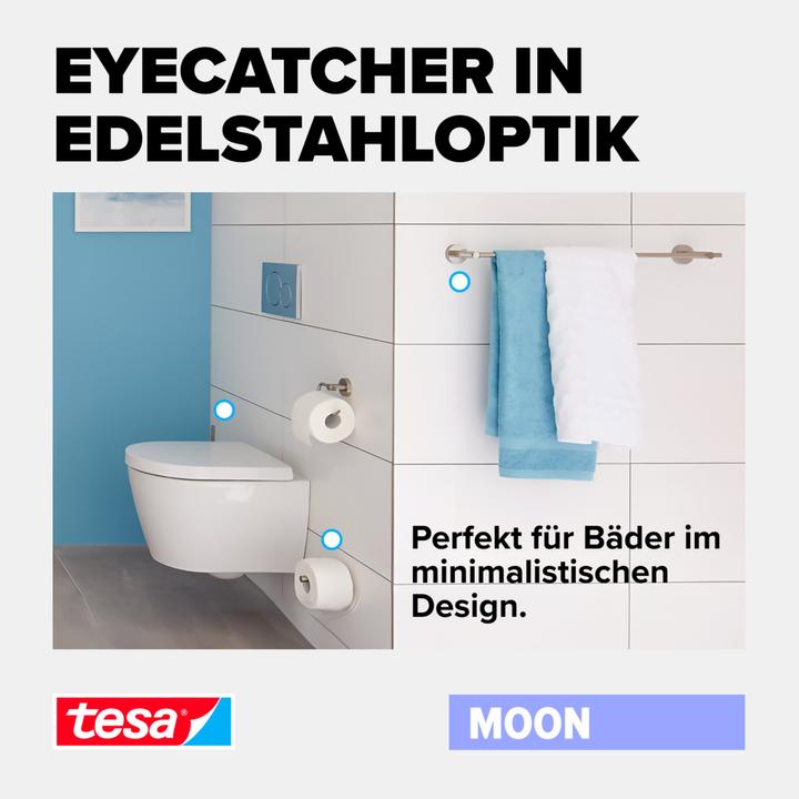 Actual product image tesa MOON toilet roll holder incl. adhesive solution without drilling