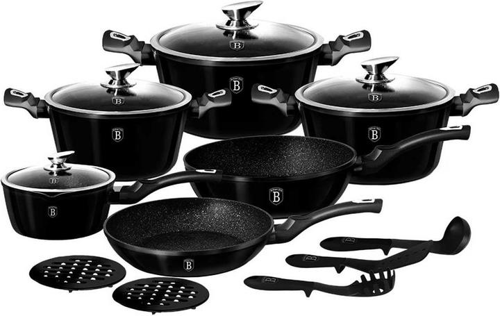 Image du produit BerlingerHaus Granite Pot Set (Ensemble de casseroles et de poêles de cuisson, Fonte d'aluminium)