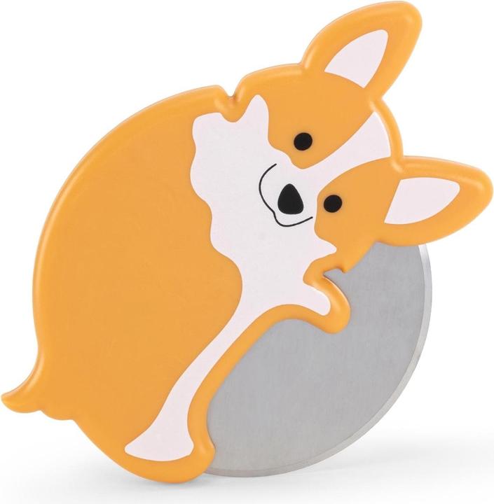 Kikkerland Pizzaschneider Corgi Lovers Orange/Weiss