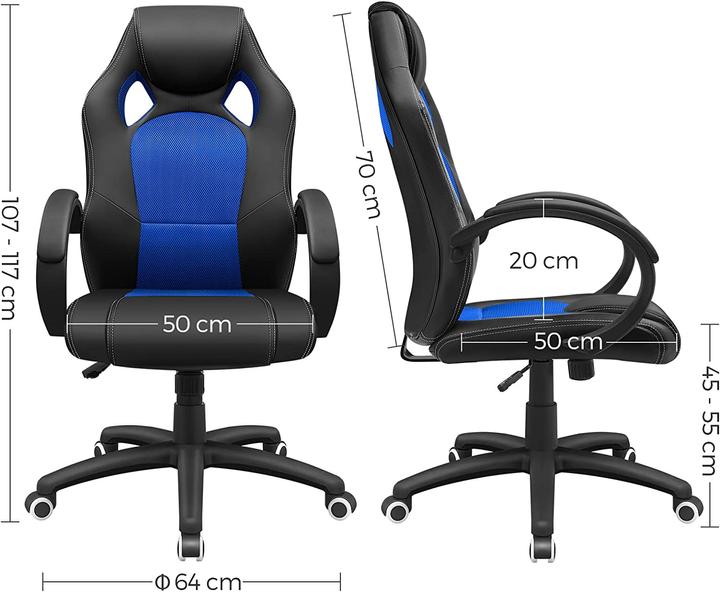 Image du produit Songmics Chaise de jeu Noir Bleu