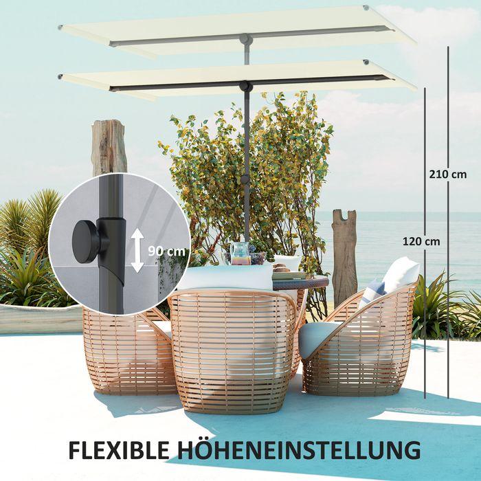 Actual product image Swisshandel24 Sonnenschirm 180 Grad drehbar Höhenverstellbar Alu 150x205cm Beige (2.05 m)