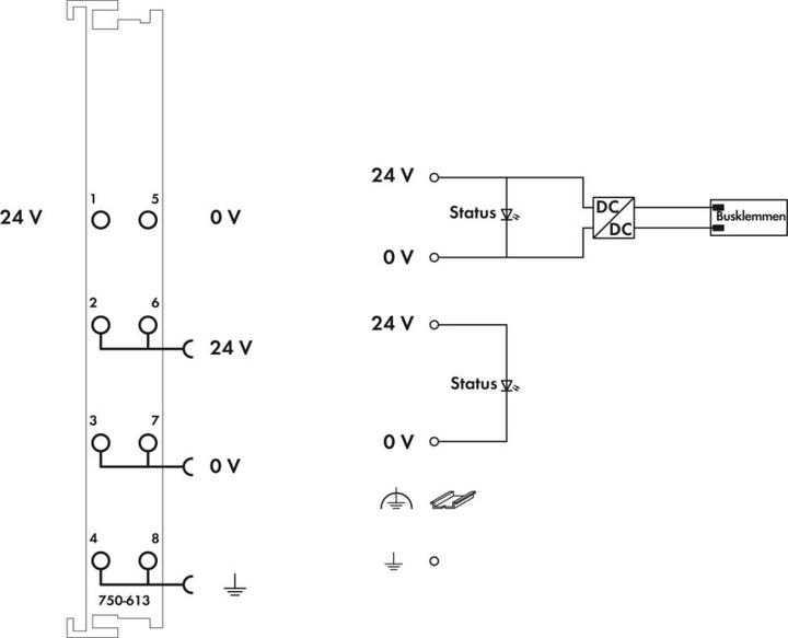 Actual product image Wago Potential feed-in cl. 24VDC 750-613 Bus feed-in